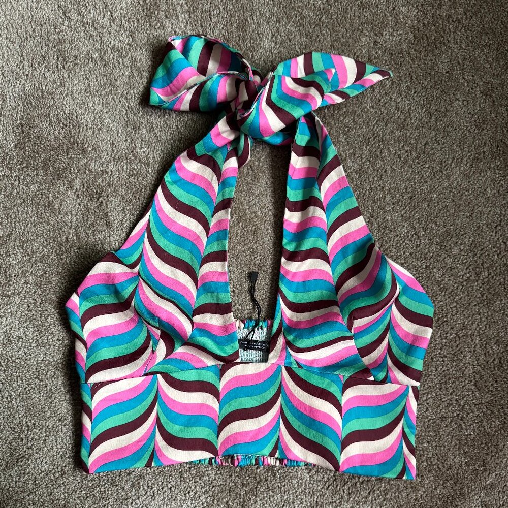 🌈✨ Zara multi-coloured halter top 💖🔥